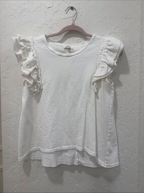 Umgee White Ruffle Sleeve Tank